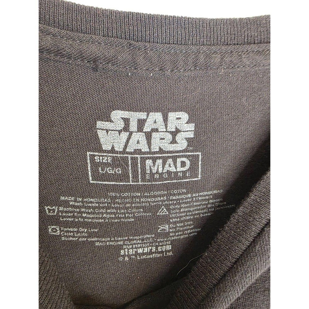 Star Wars Black Short Sleeves‎ Graphic Print Text Quote Casual Tee Shirt Large - Picture 4 of 10